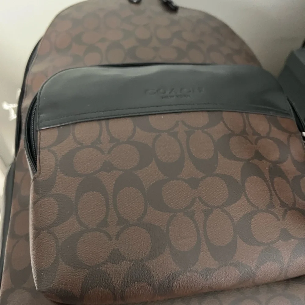 Coach Men's Brown and Black Backpack